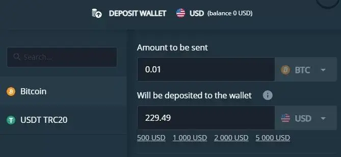 Deposit and Withdrawal