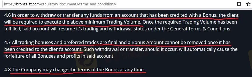 BronzeFX Fees 2