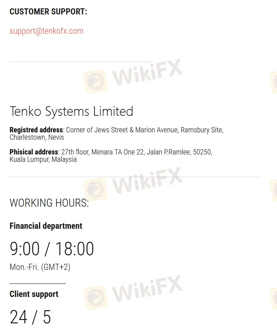 Options de support client