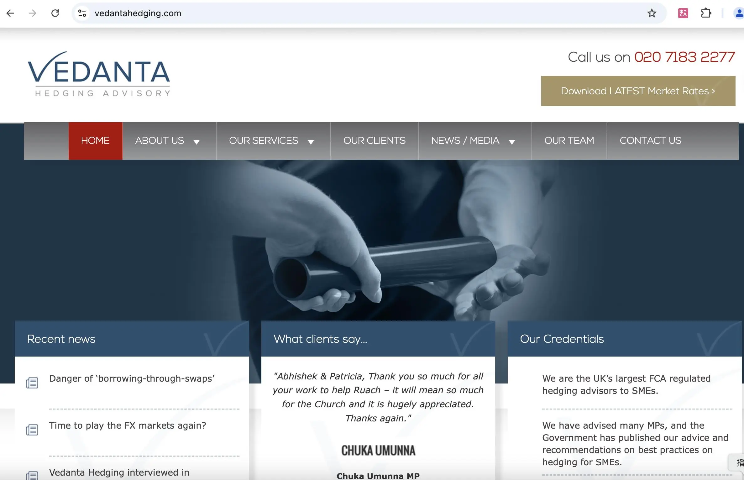 Vedanta's homepage