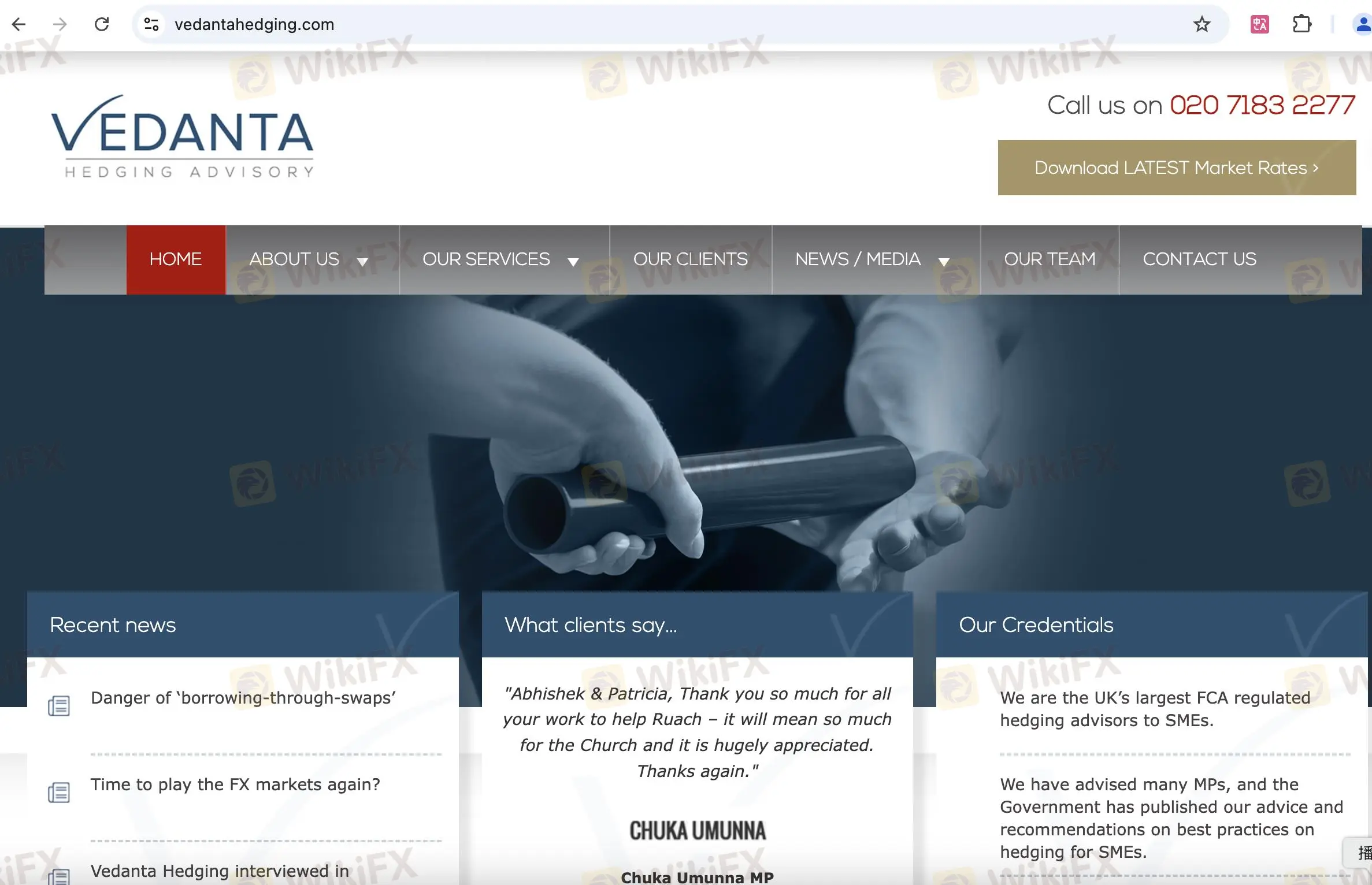 Vedanta's homepage