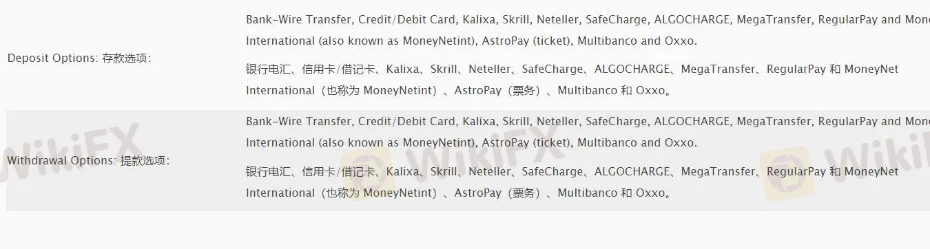 Deposit and Withdrawal