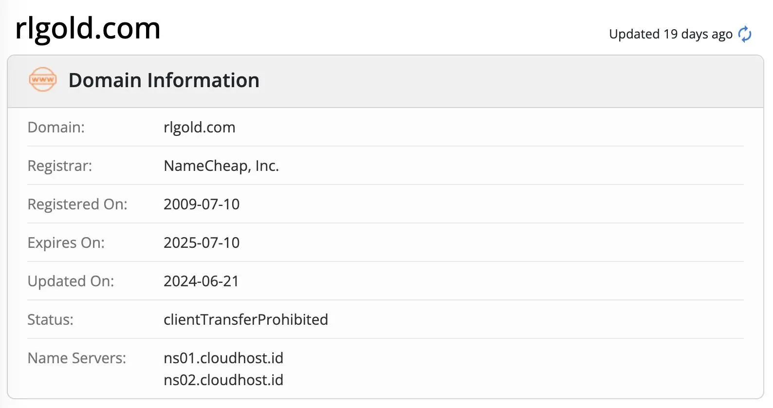 Domain information Domain information