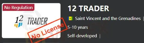 Является ли 12 TRADER законным?