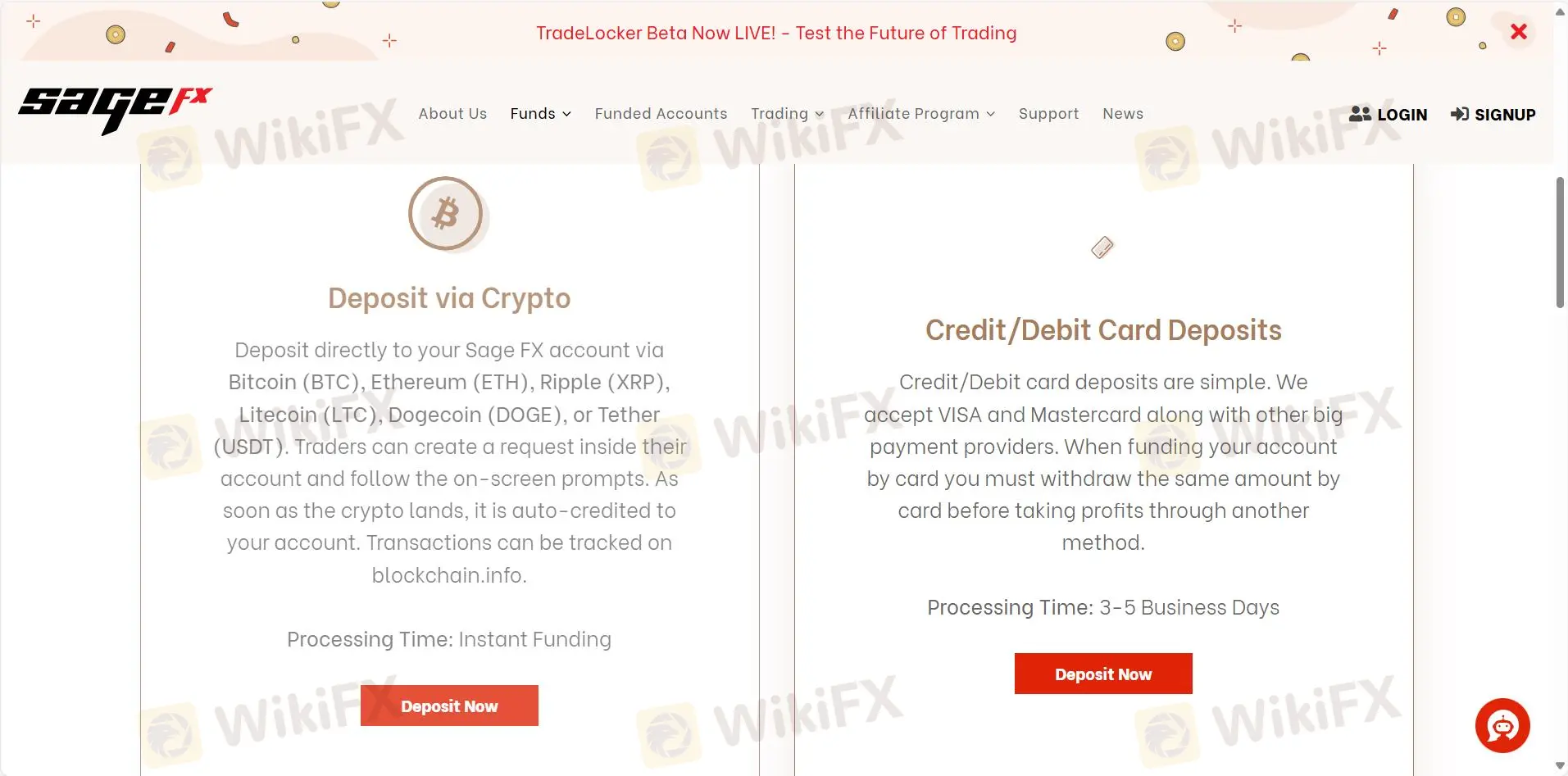 Deposit and Withdrawal