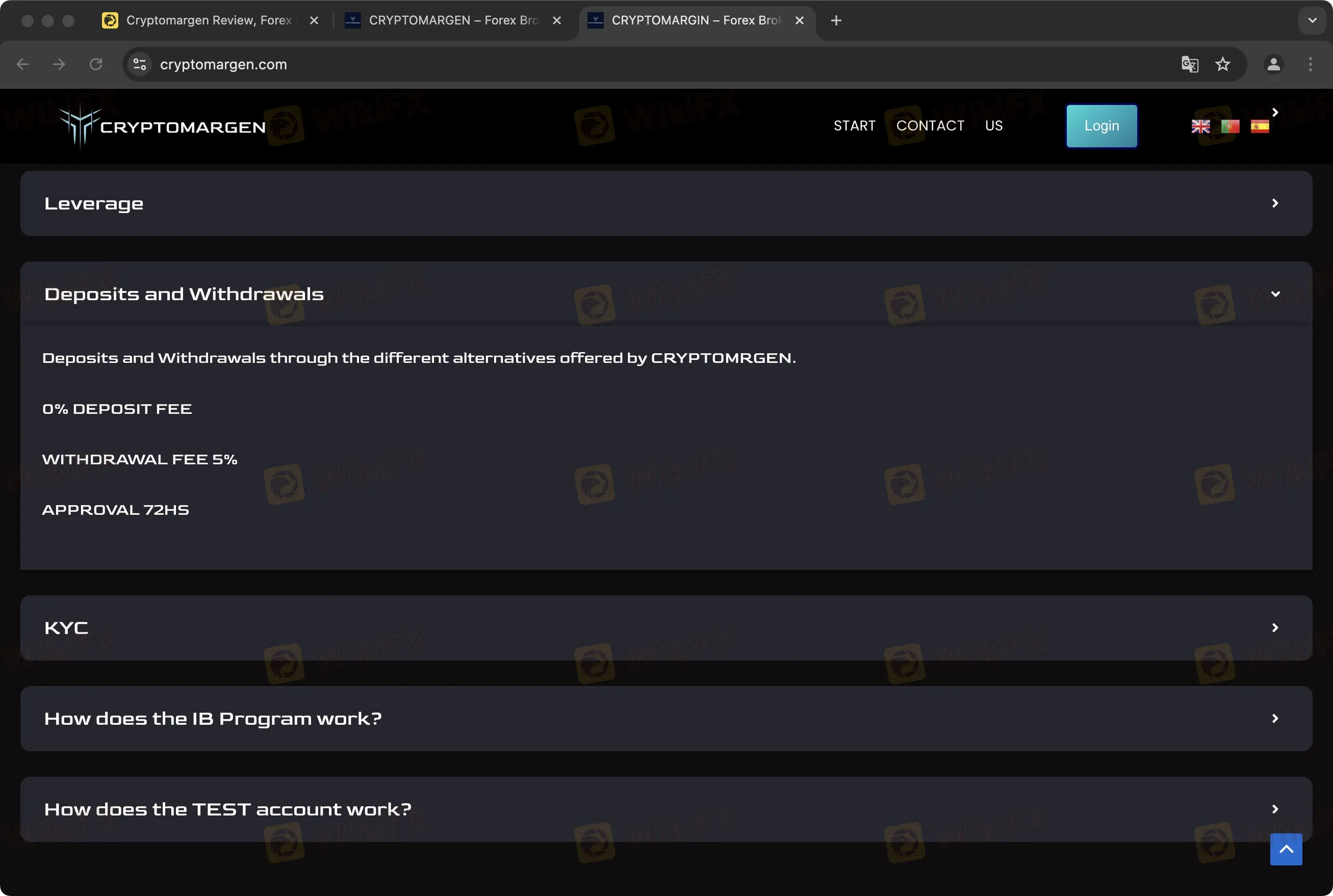 Deposit and Withdrawal