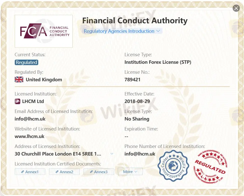 금융행정청(FCA)에 의해 규제됨