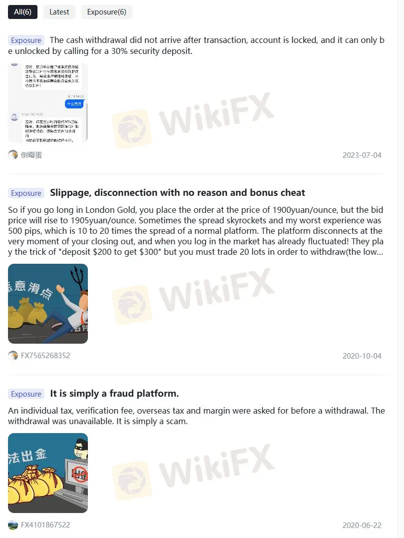 Avaliações Negativas de Hmarl no WikiFX