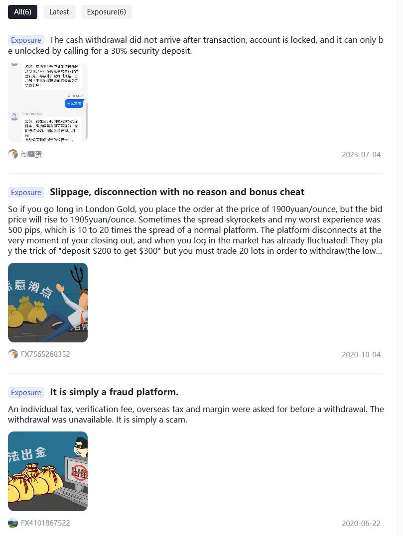Avaliações Negativas de Hmarl no WikiFX