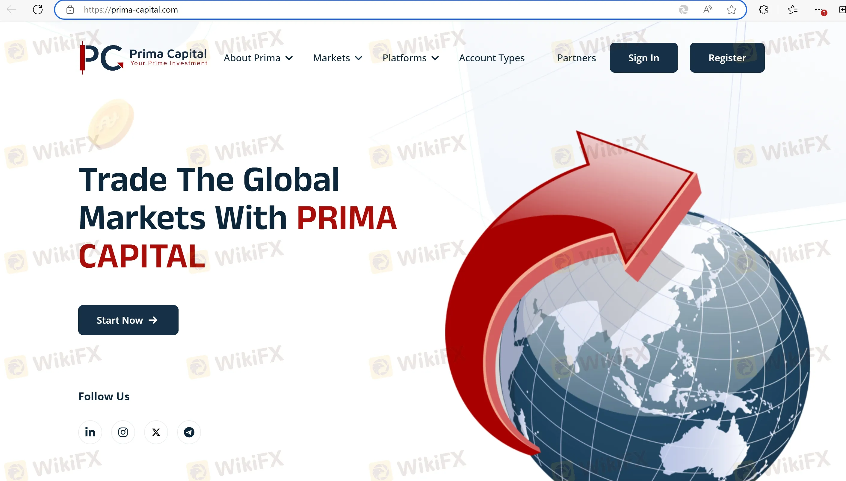 Prima Capital's homepage Prima Capital's homepage