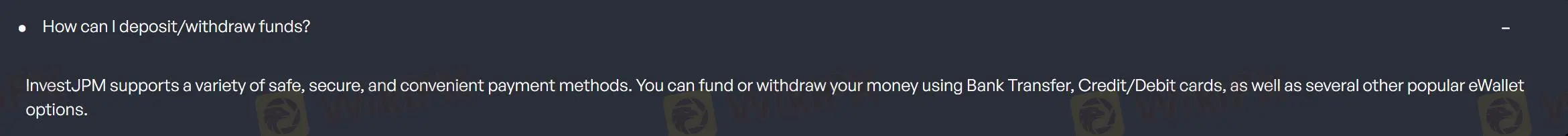 Deposit and Withdrawal