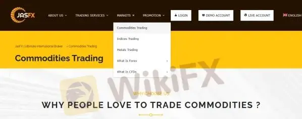 ما يمكنني التداول به على JASFX؟