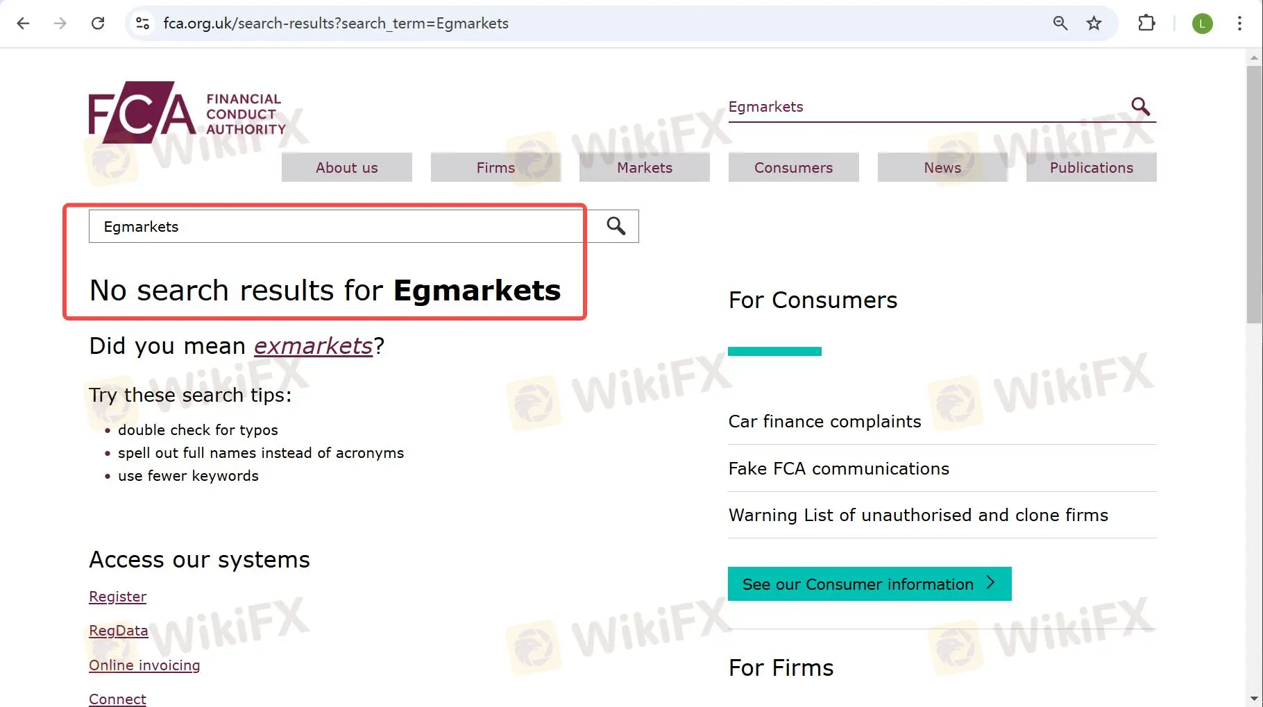 No results from the FCA No results from the FCA
