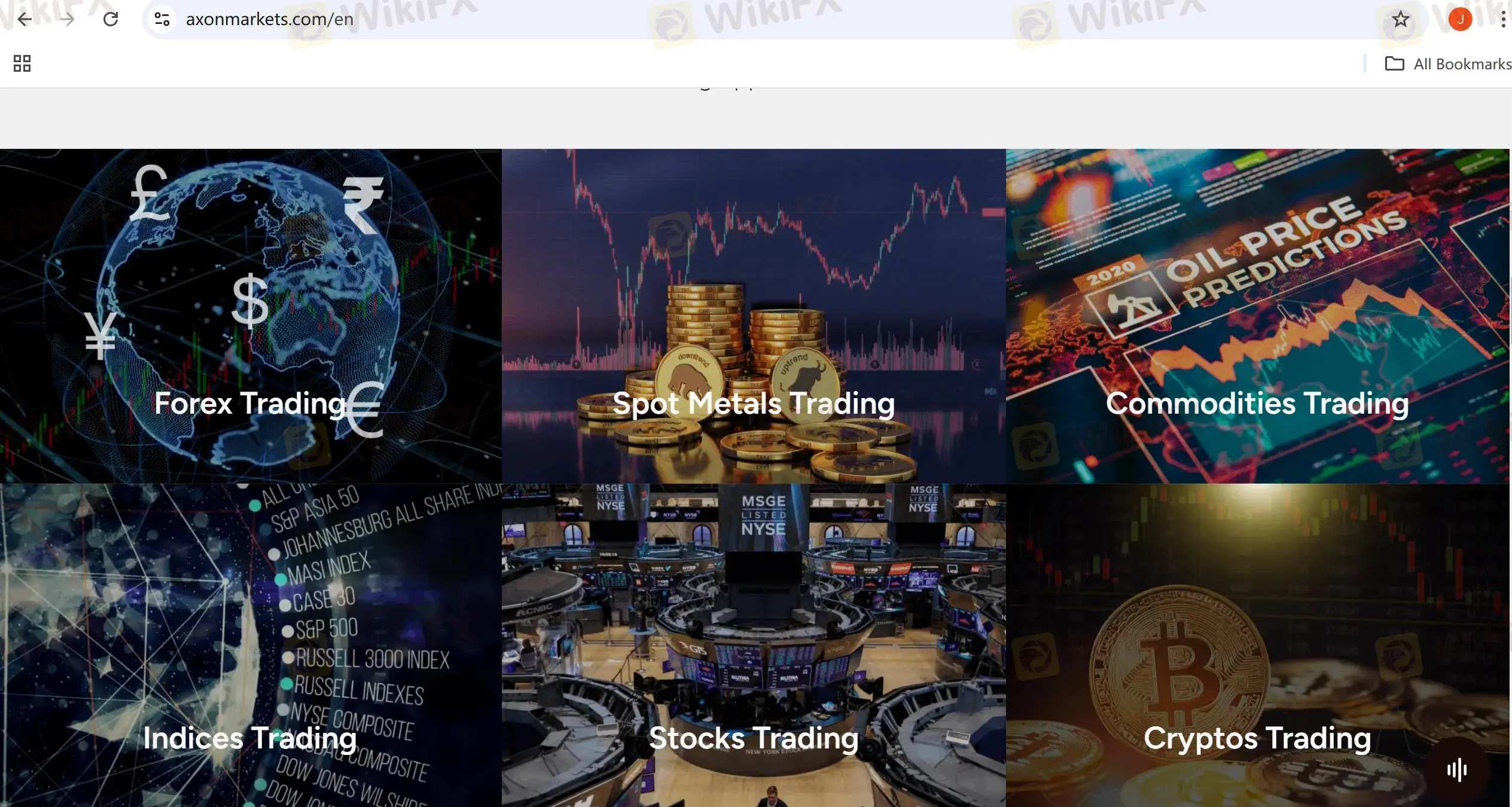 O que posso negociar na Axon Markets?