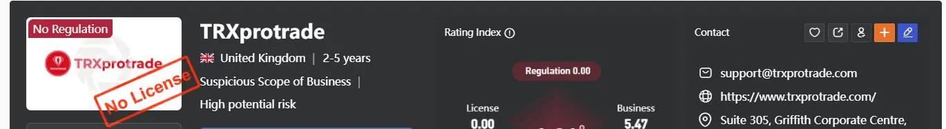 Является ли TRXprotrade законным? Является ли TRXprotrade законным?