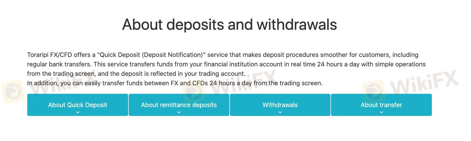 Deposit and Withdrawal