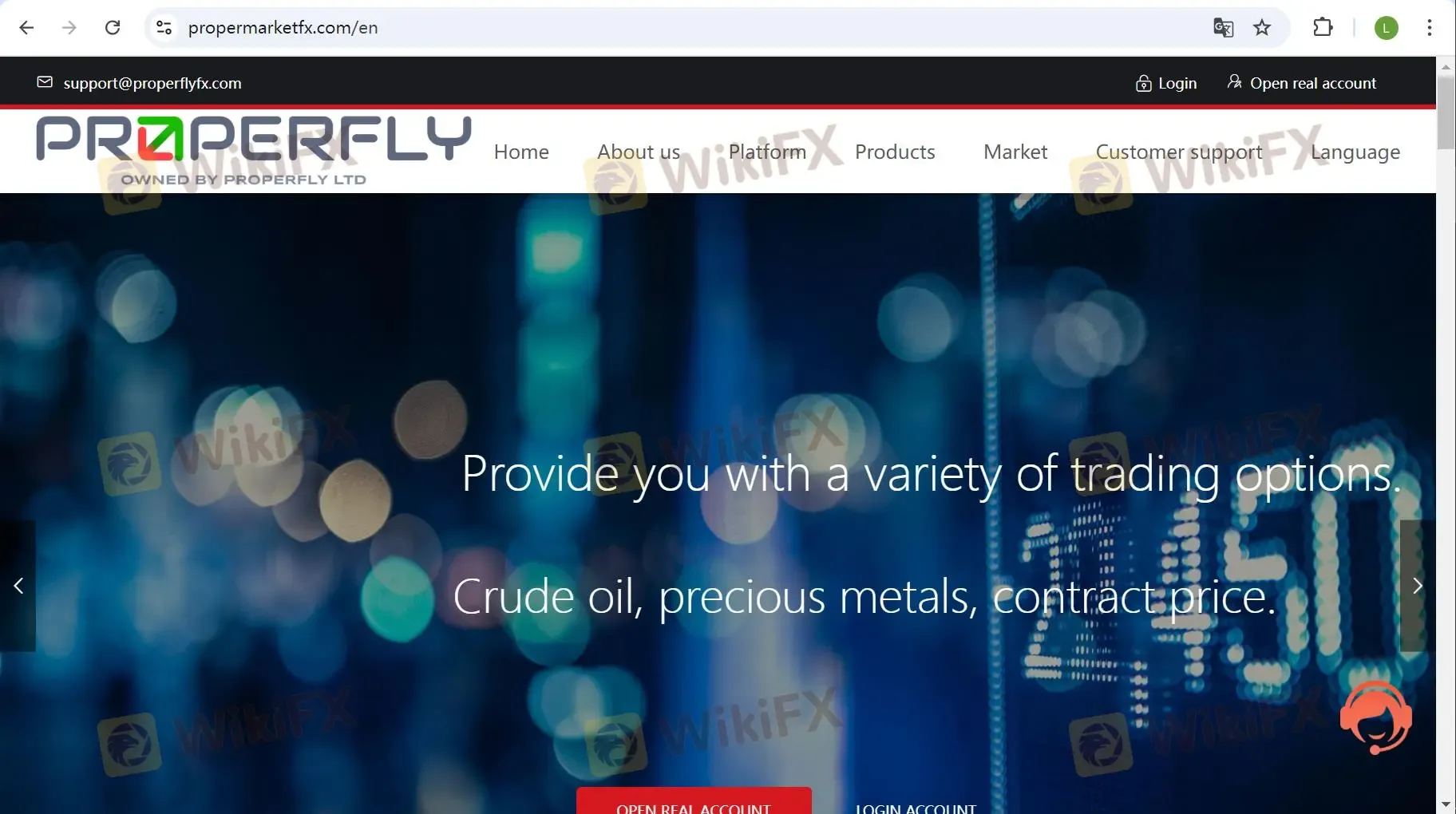 الصفحة الرئيسية لـ Properfly