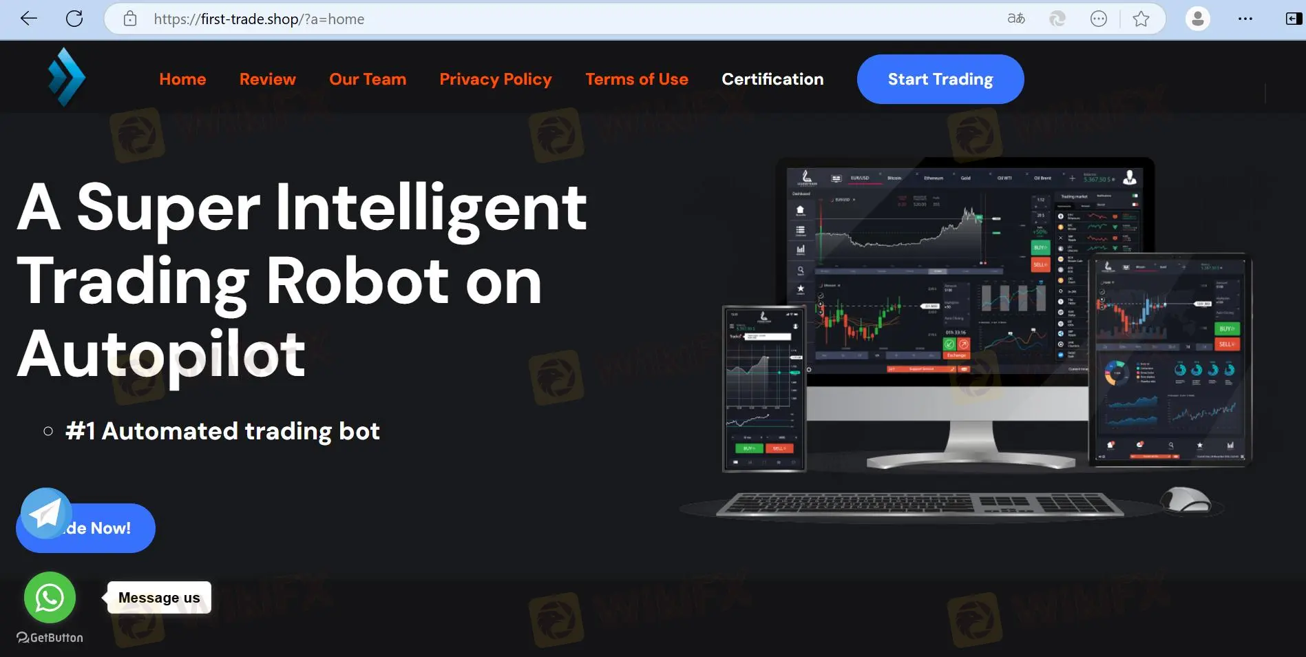 Page d'accueil de First-Trade Page d'accueil de First-Trade