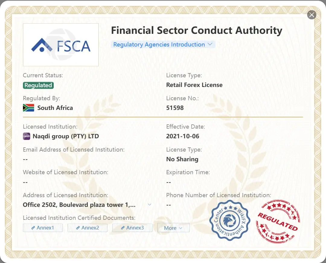FSCA द्वारा नियामित FSCA द्वारा नियामित