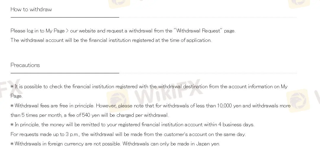 Deposit and Withdrawal