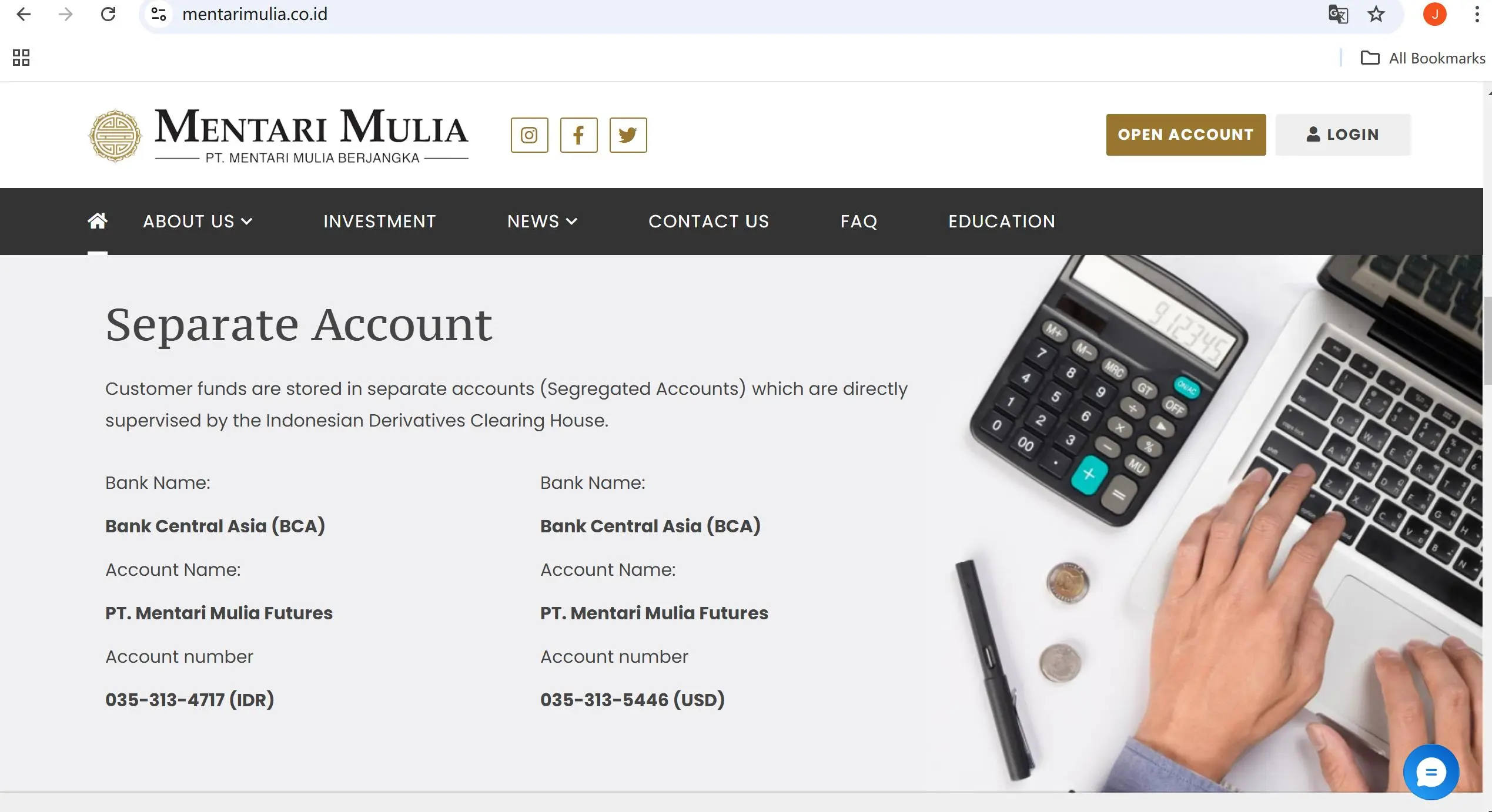 Separate account Separate account
