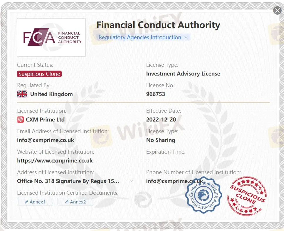 Suspicious Clone FCA license