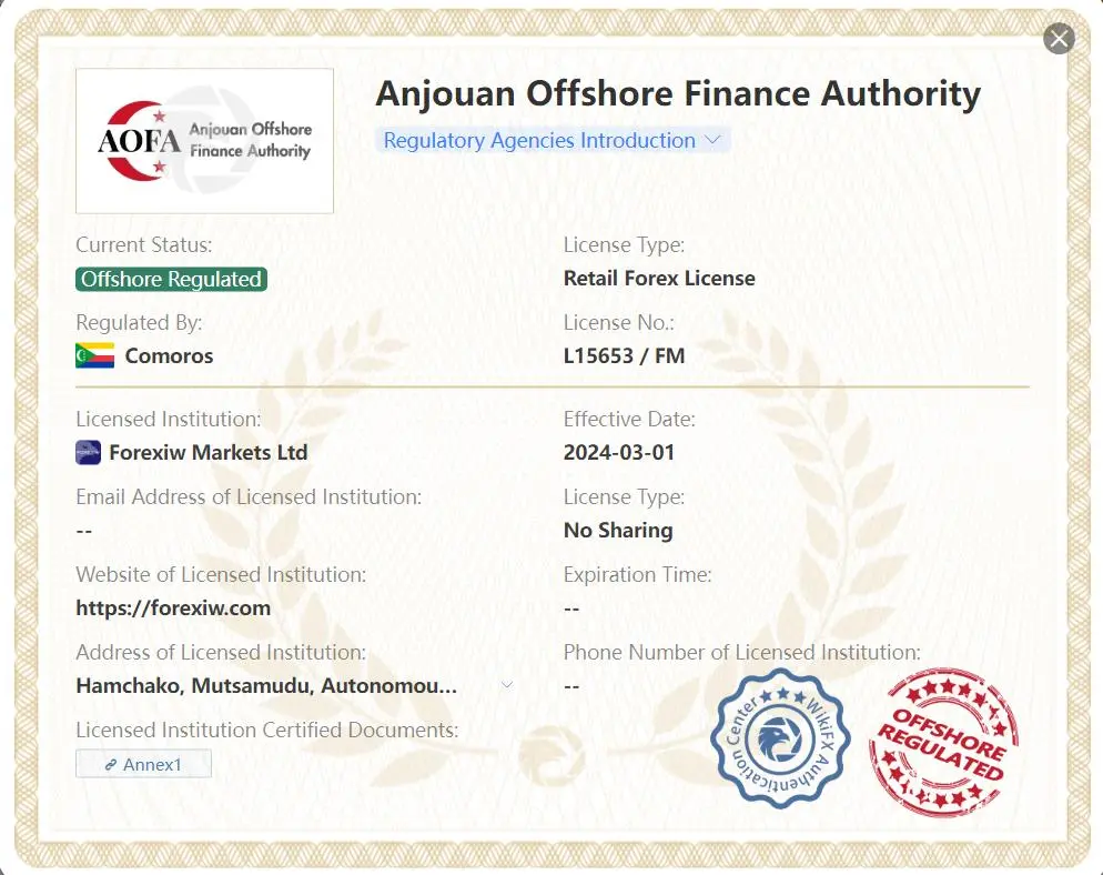 Regulamentado offshore pela AOFA Regulamentado offshore pela AOFA