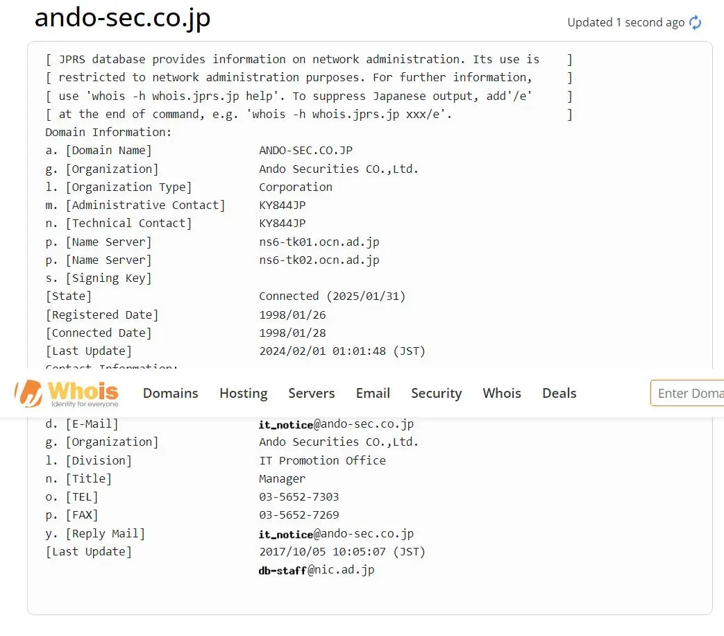 Informasi Domain