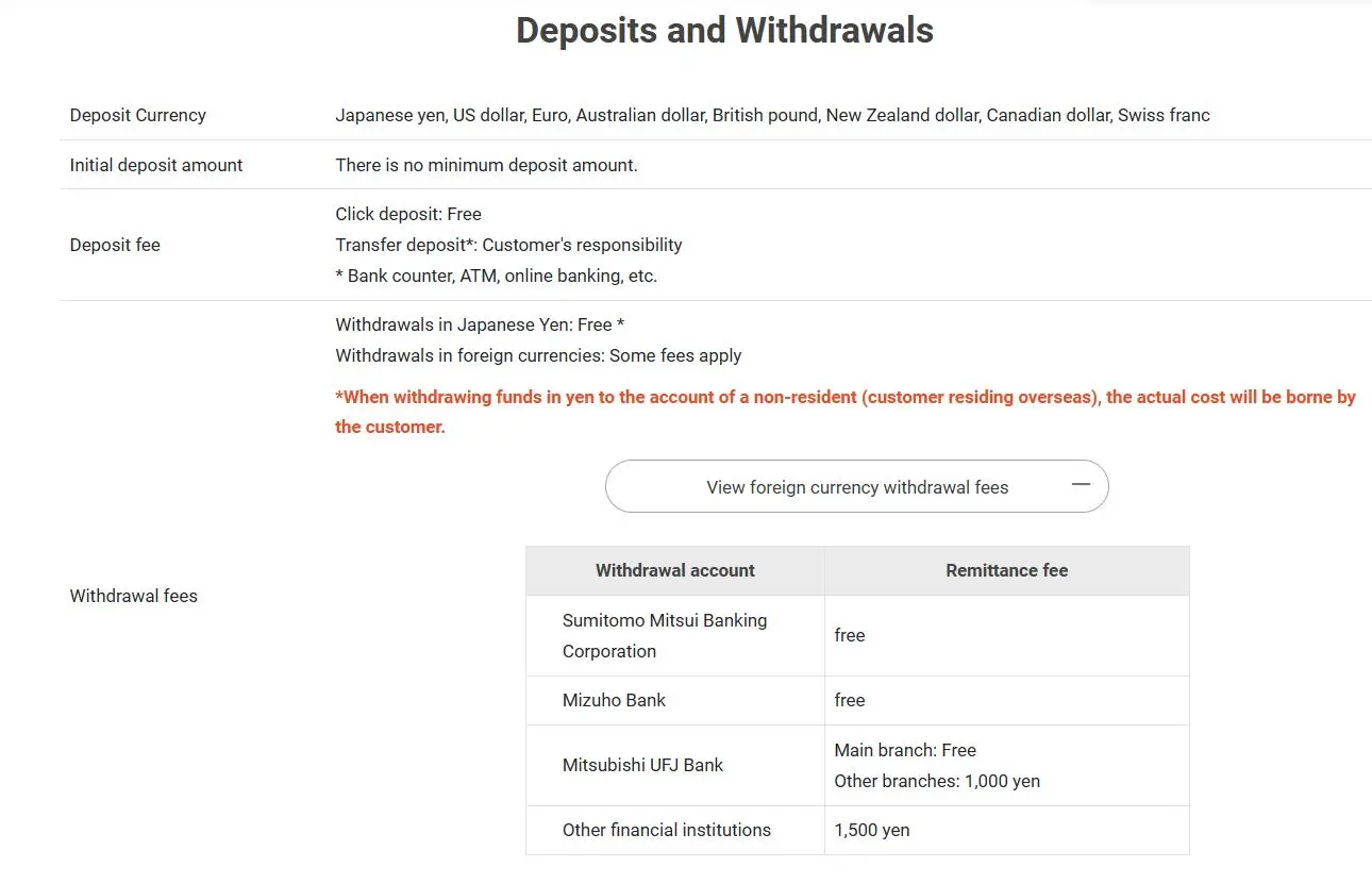 Deposit and Withdrawal Deposit and Withdrawal