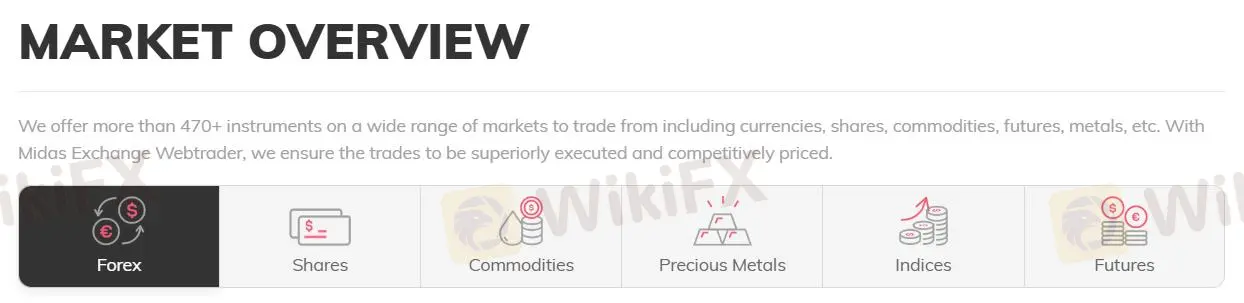MIDAS EXCHANGE 可以交易什么？