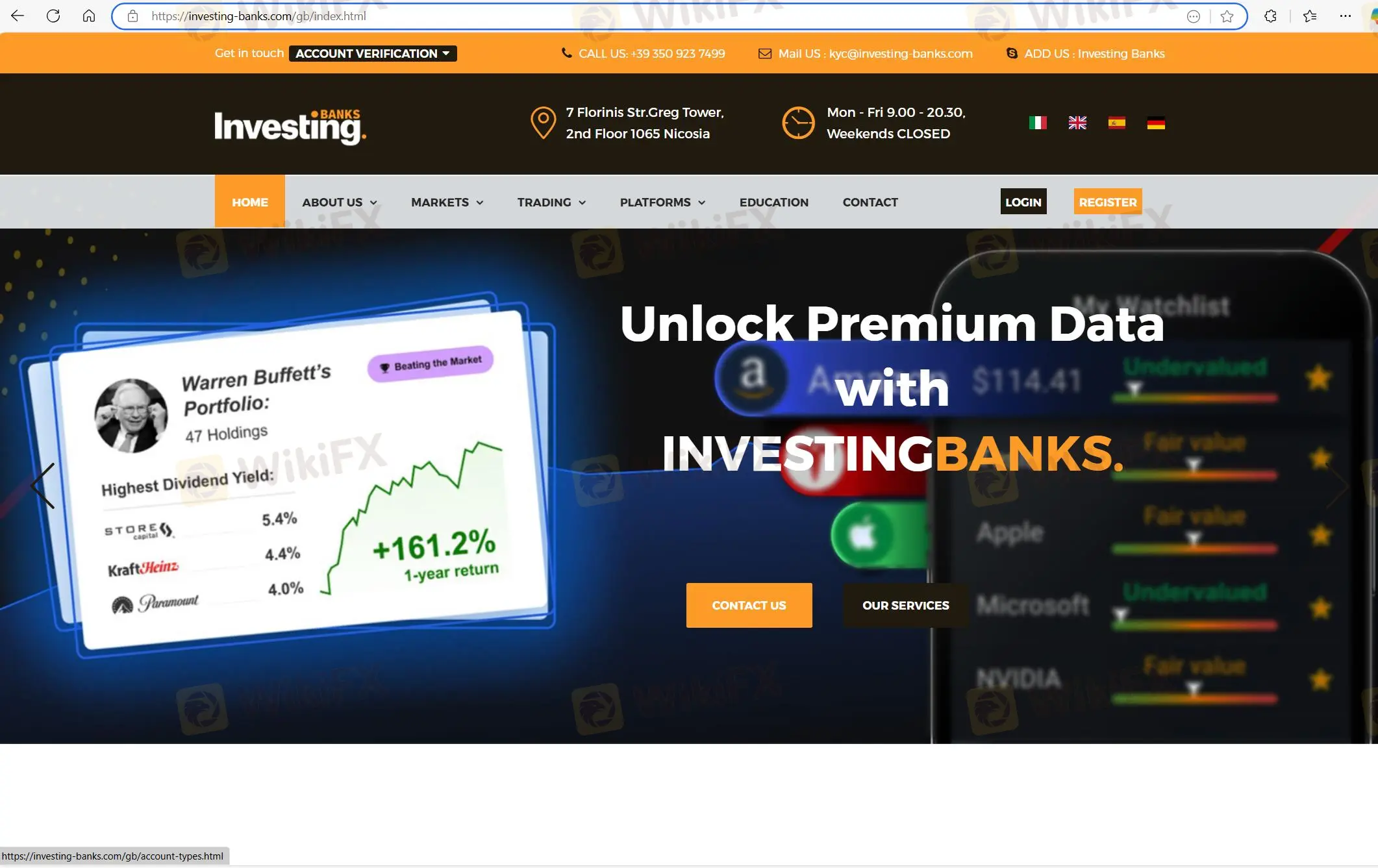 Investing Banks' homepage