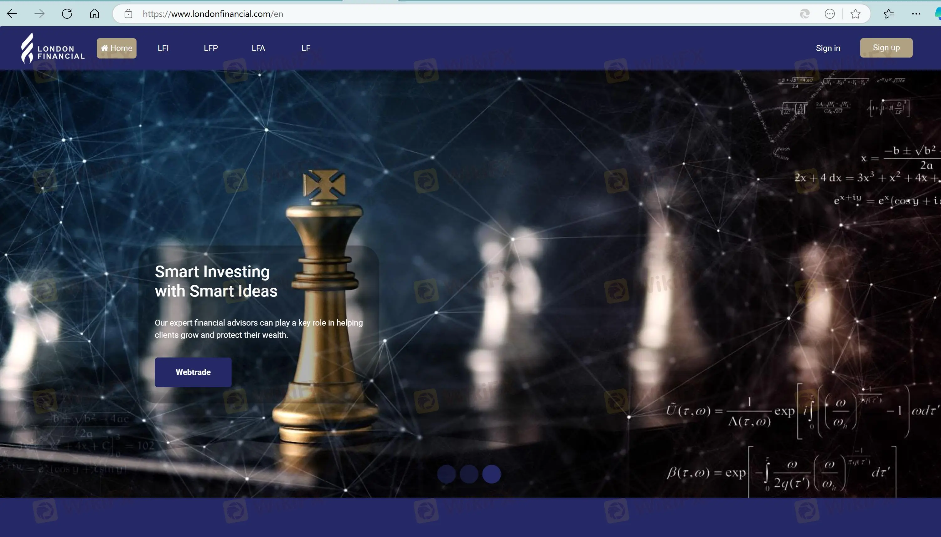 London Financial's homepage