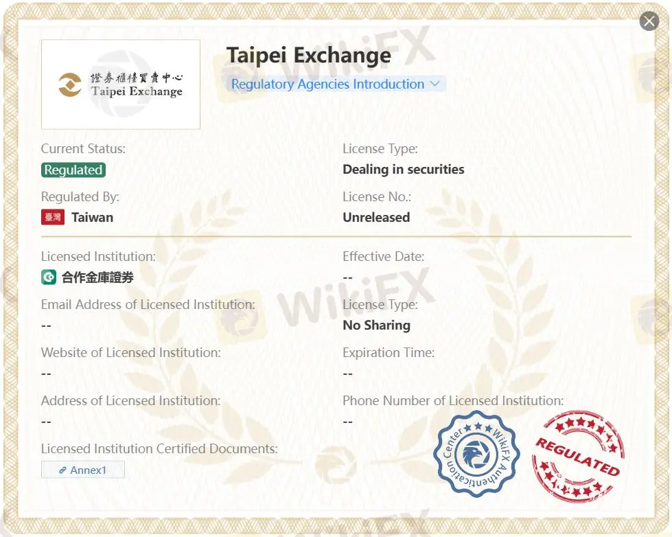 Regulated by TPEx