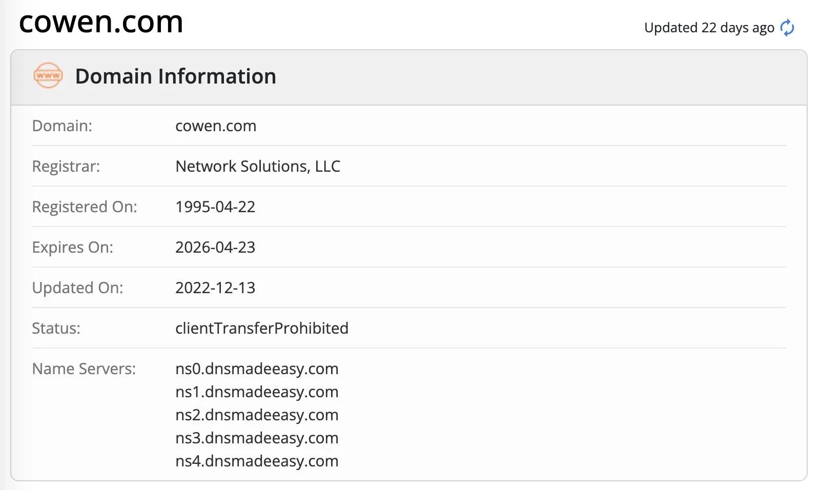 Domain information Domain information