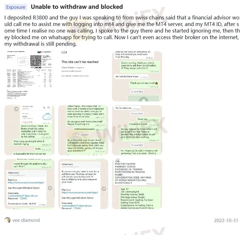 Negative Swiss Option Reviews on WikiFX
