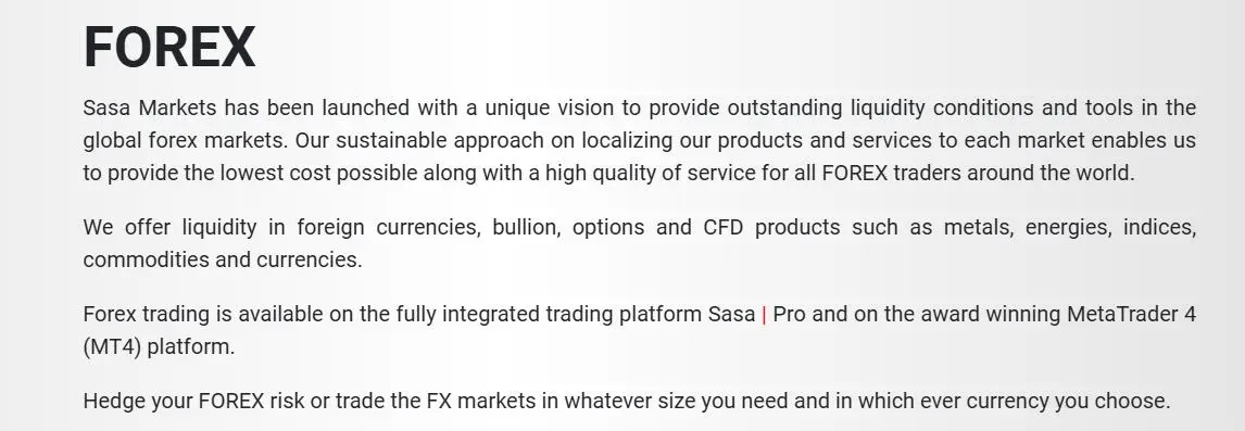 What Can I Trade on SASA CAPITAL? What Can I Trade on SASA CAPITAL?