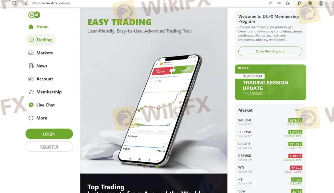 DCFX's homepage