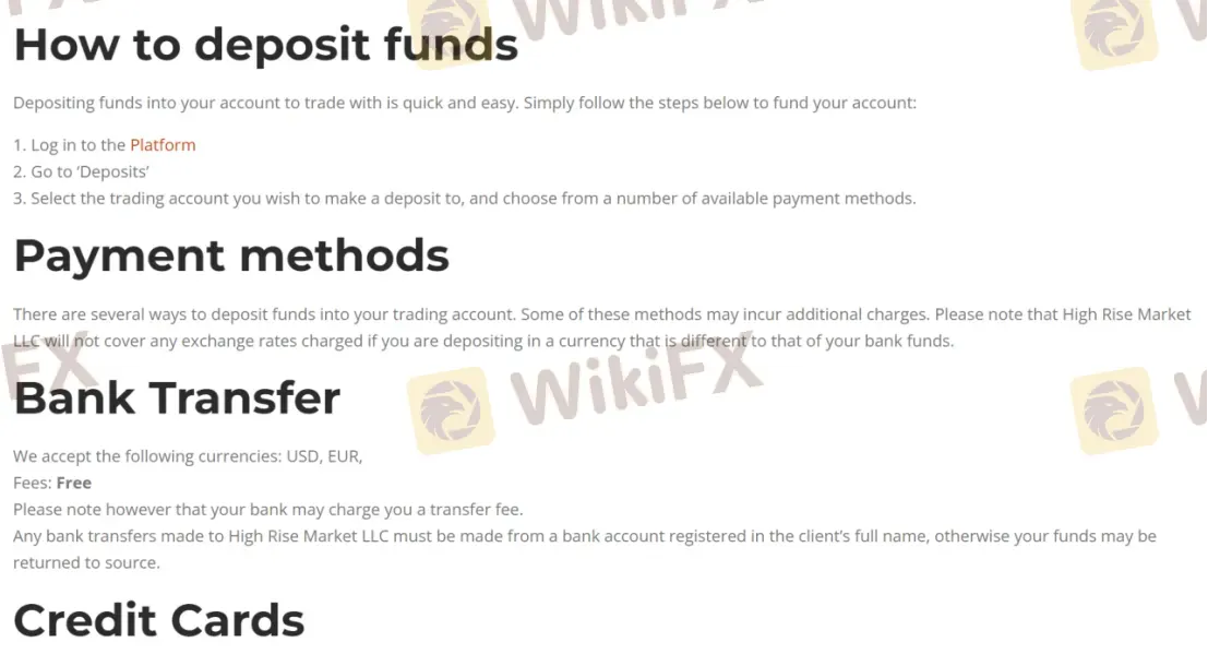 Deposit and Withdrawal