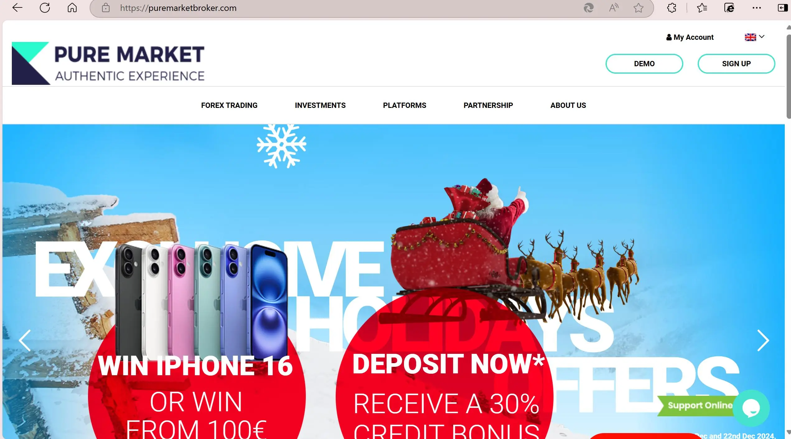 Pure Market's page d'accueil Pure Market's page d'accueil