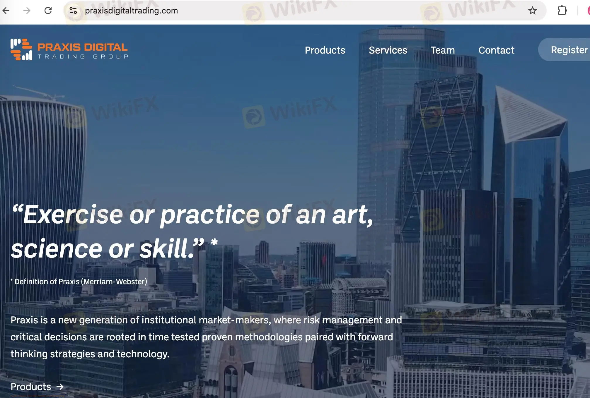 Praxis' homepage