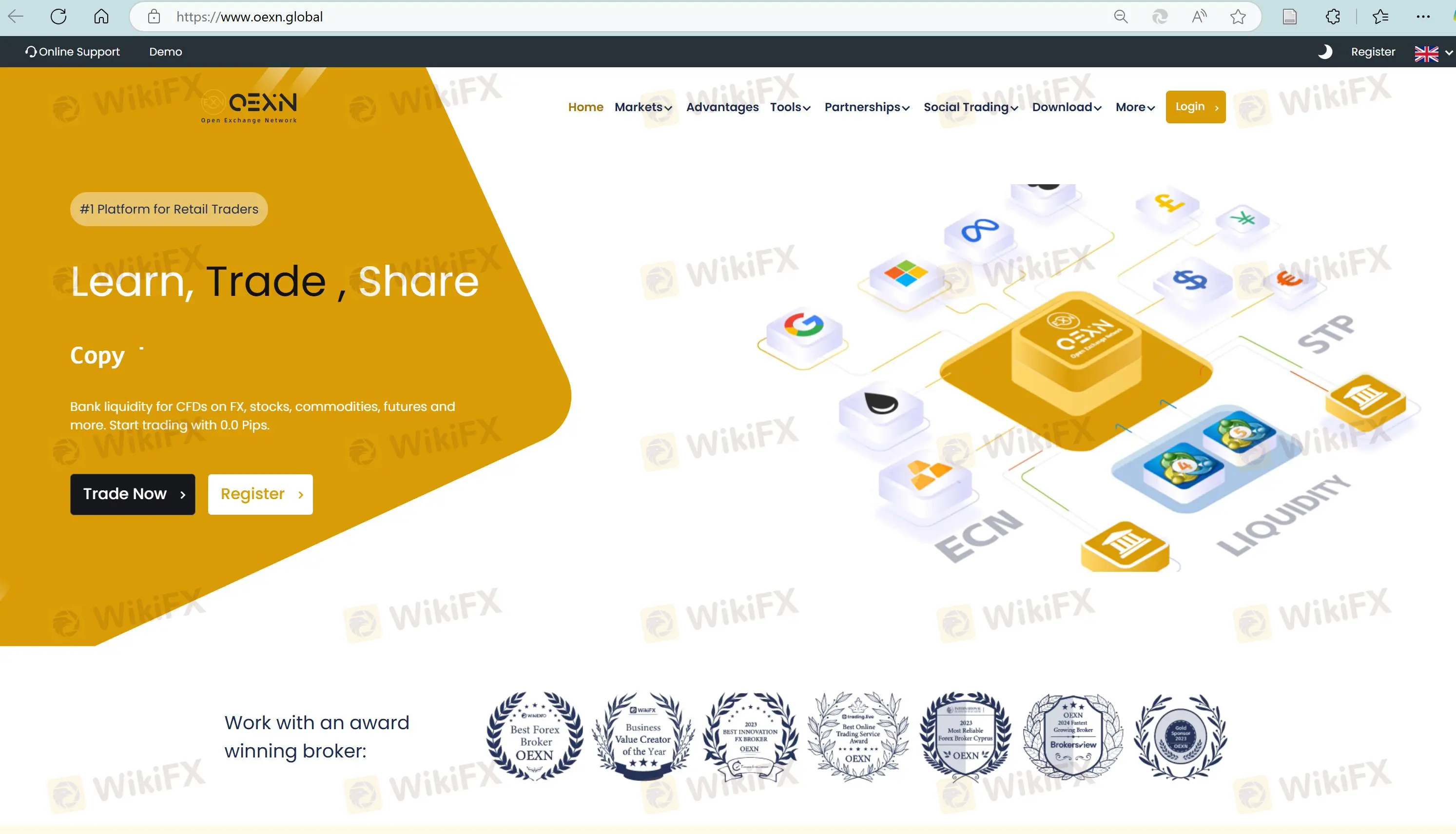OEXN's homepage