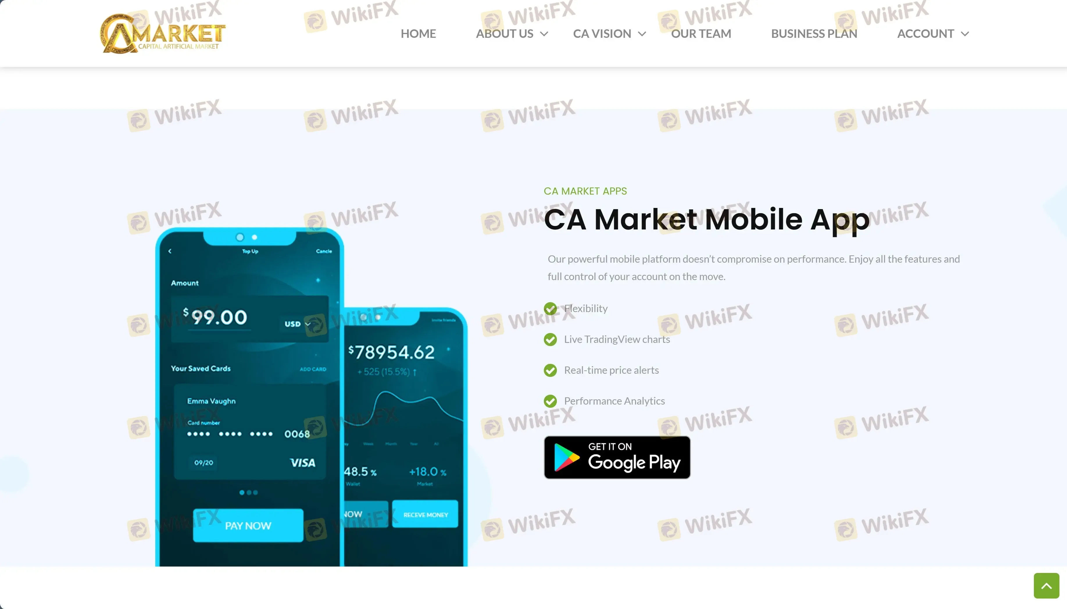 تطبيق CA Market المحمول
