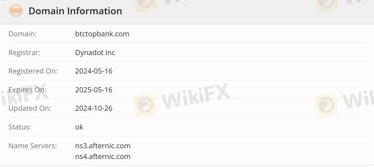 Btctopbank est-il légitime ?