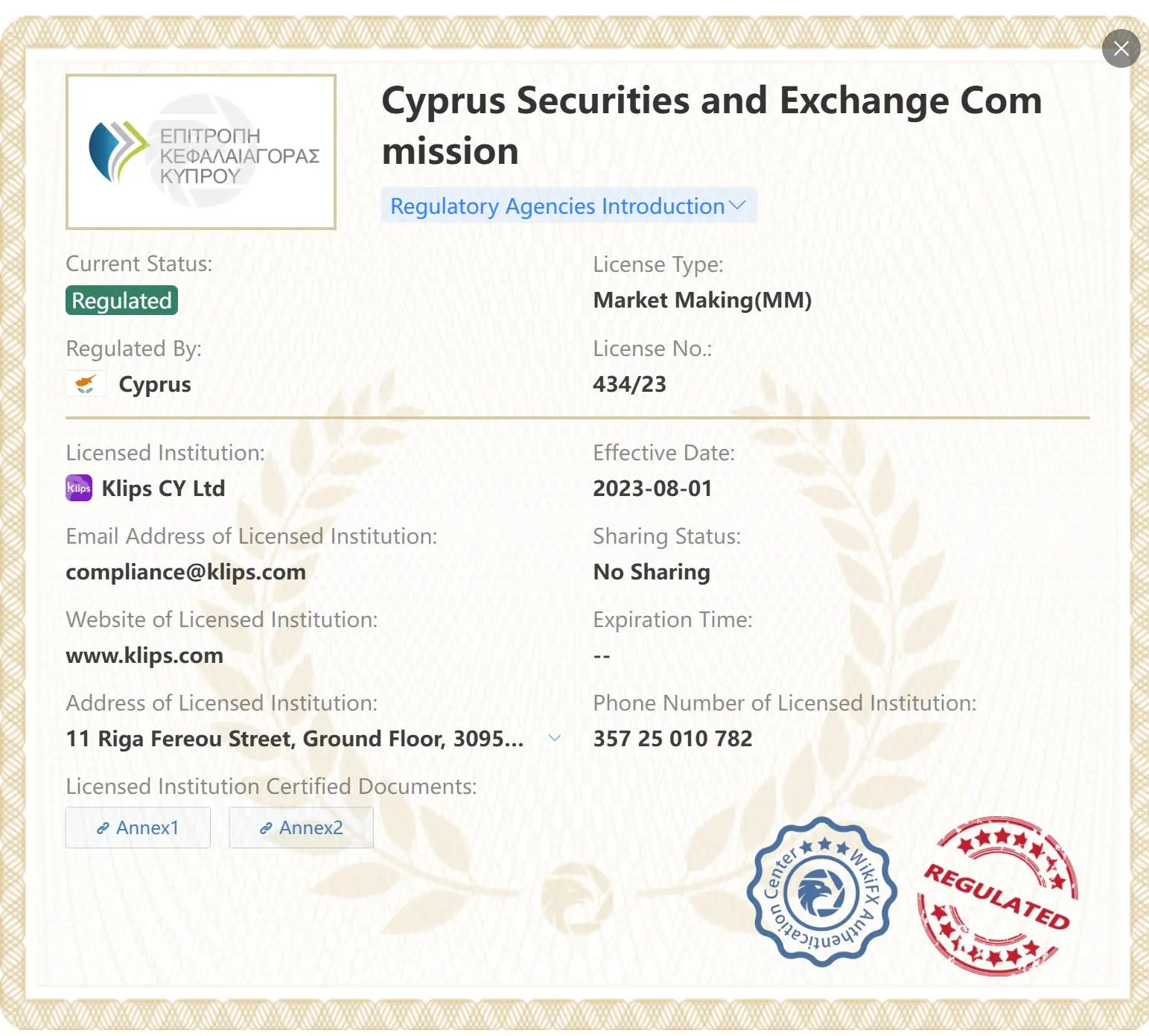 Reguliert von CySEC Reguliert von CySEC