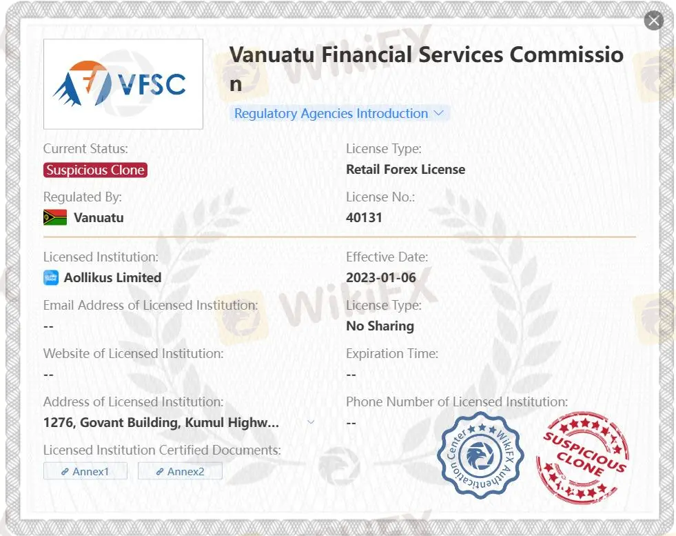 Suspicious Clone VFSC license