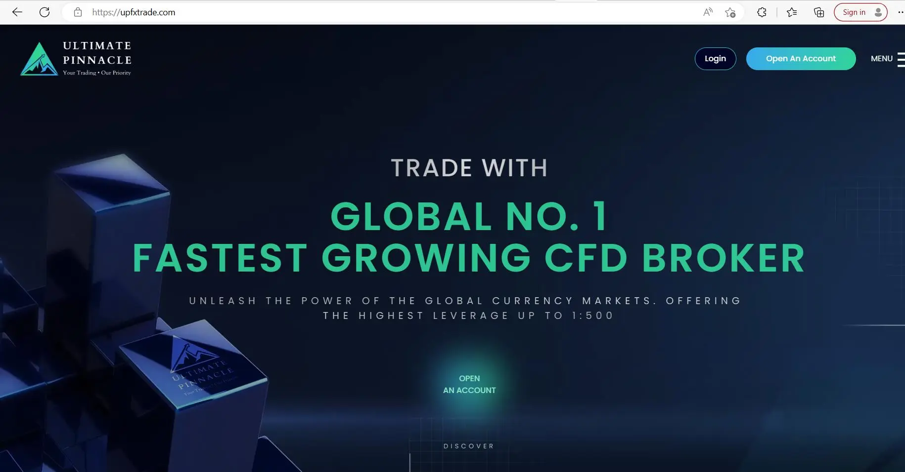 UPFX's homepage