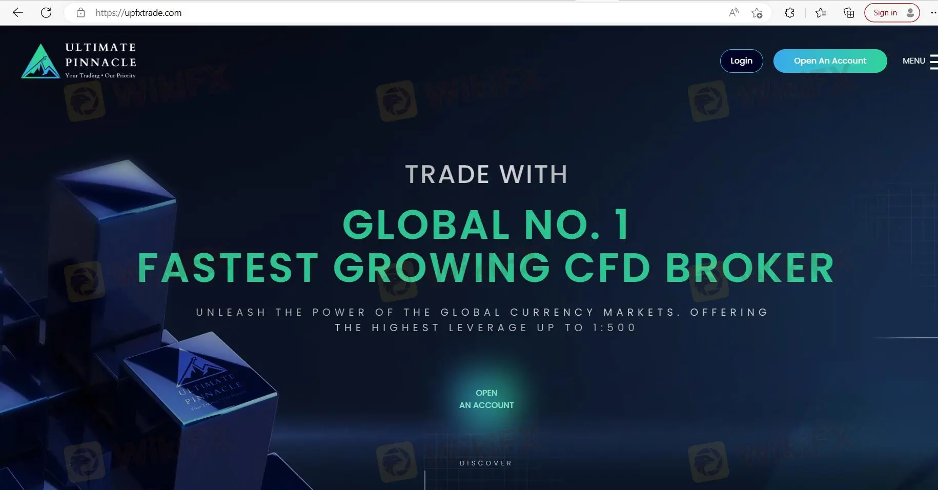 UPFX's homepage