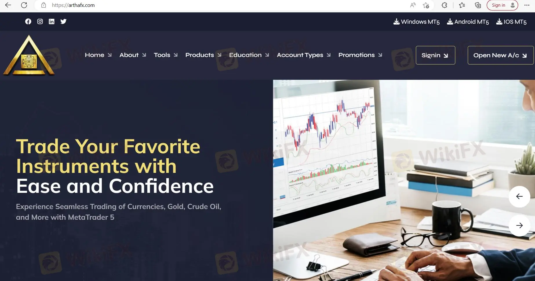 Artha Finance Capitals homepage