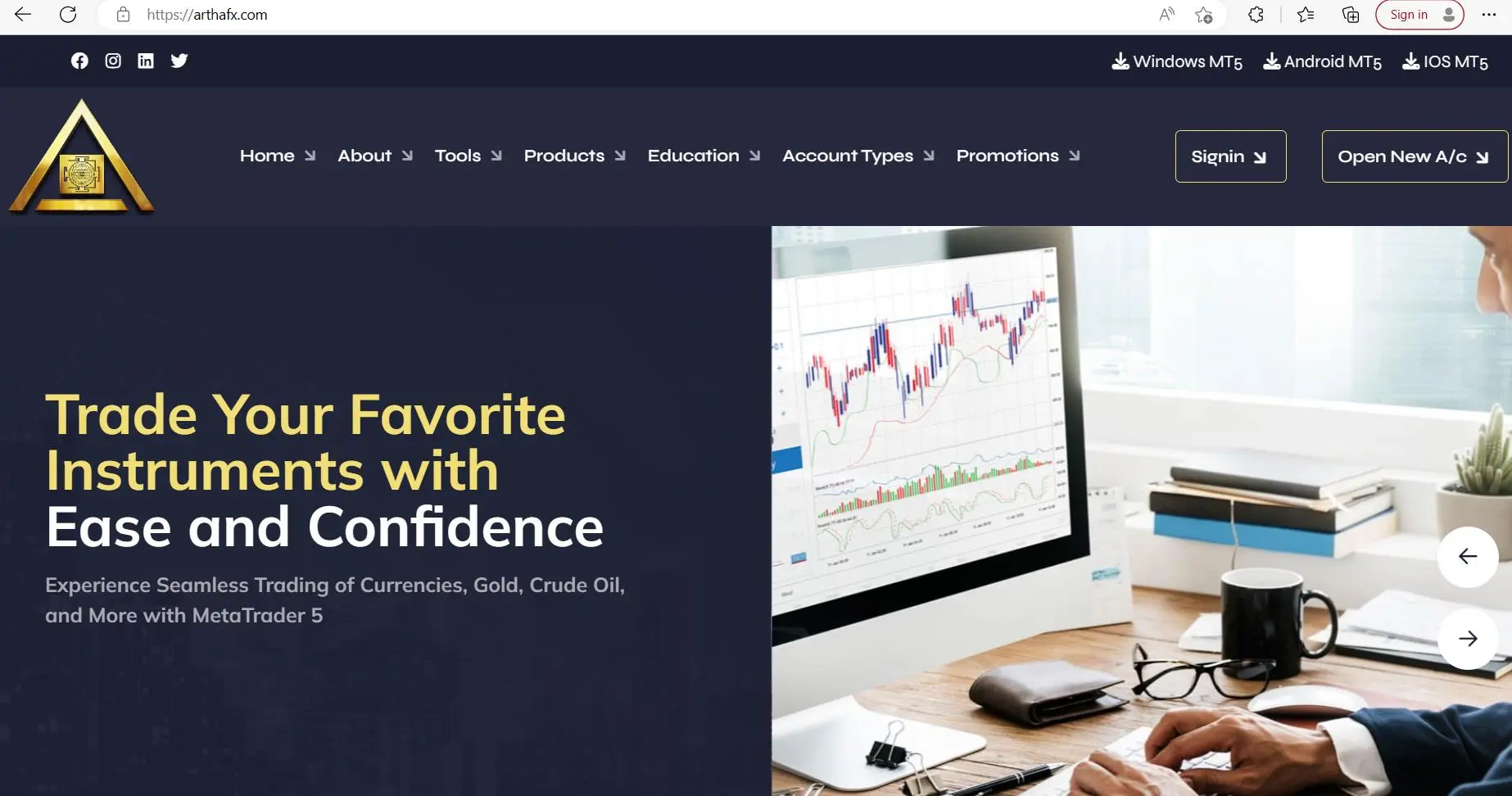 Artha Finance Capitals homepage Artha Finance Capitals homepage