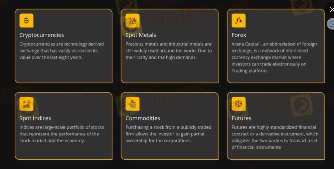 Was kann ich bei Arena Capital handeln?